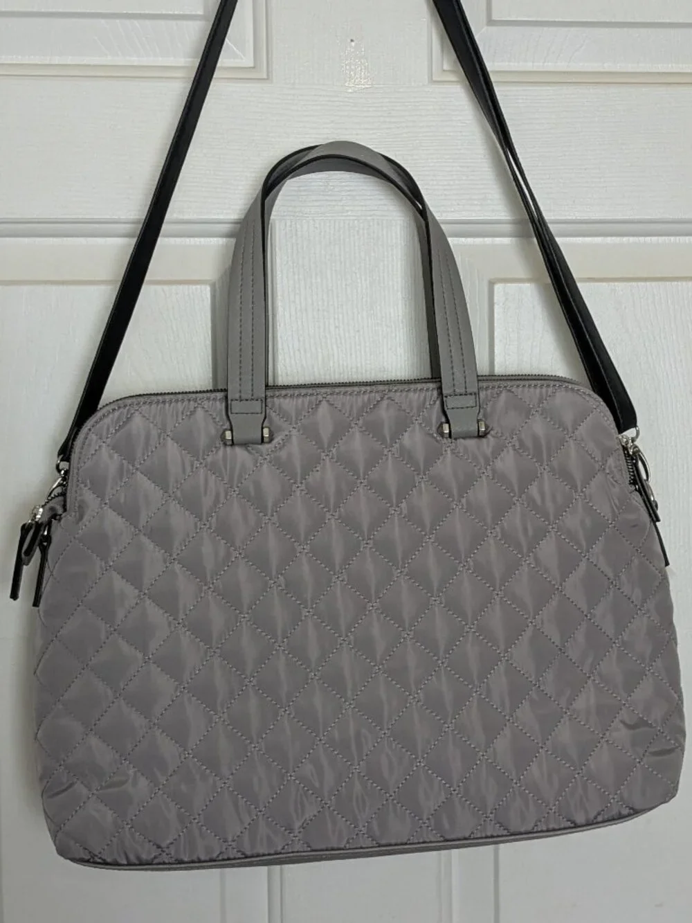 Steve Madden Quilted Gray Laptop Bag